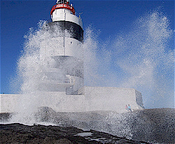 Hook Lighthouse in storm